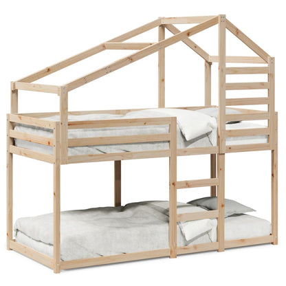 Letto a Castello senza Materasso 90x190 cm Legno di Pino | homemem39
