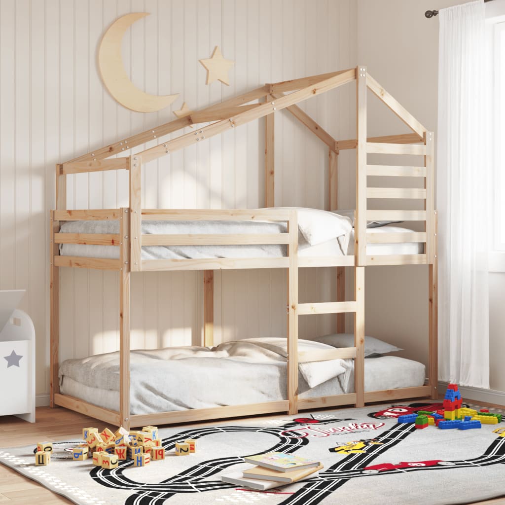 Letto a Castello senza Materasso 90x190 cm Legno di Pino | homemem39