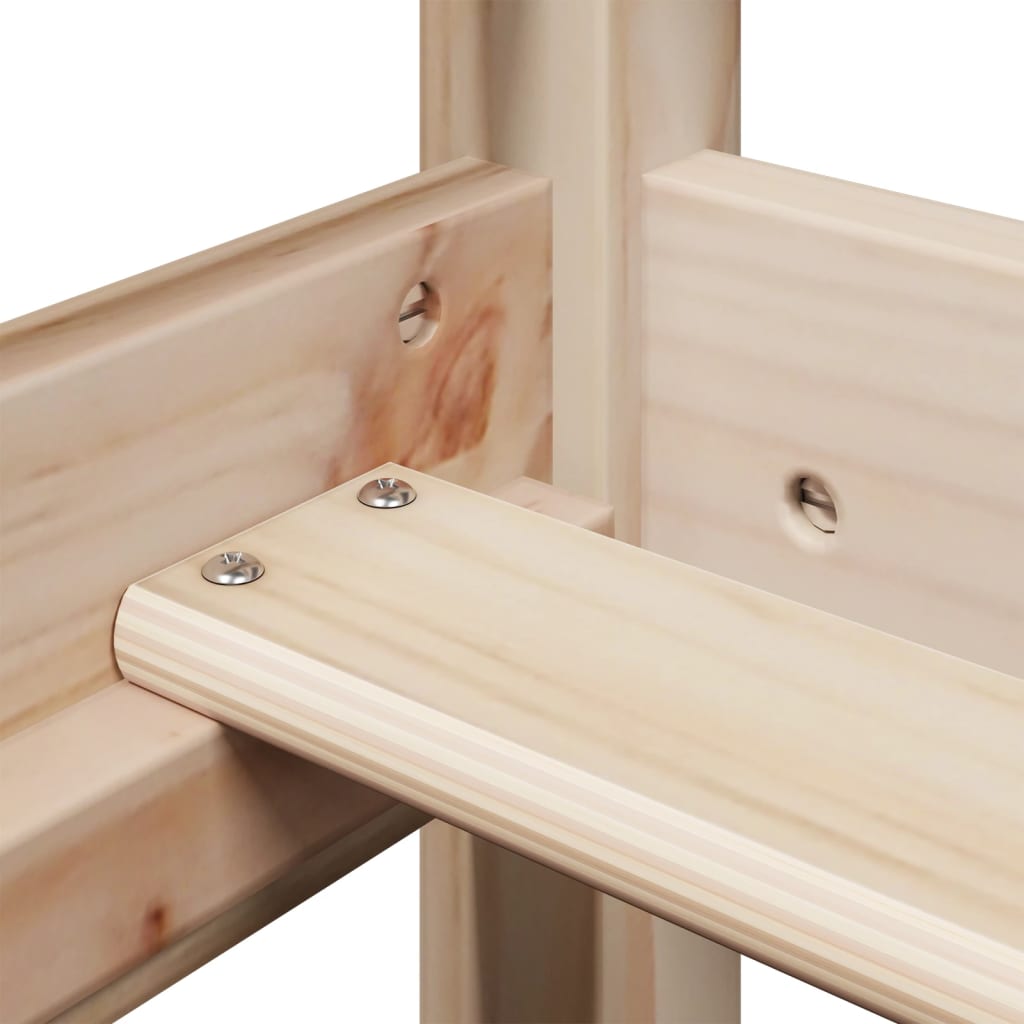 Letto a Soppalco con Tetto 80x200 cm in Legno di Pino - homemem39