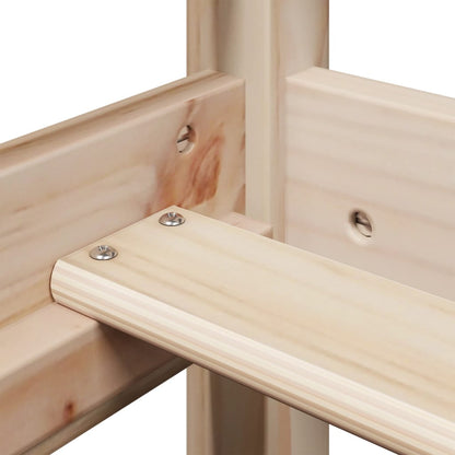 Letto a Soppalco con Tetto 80x200 cm in Legno di Pino - homemem39