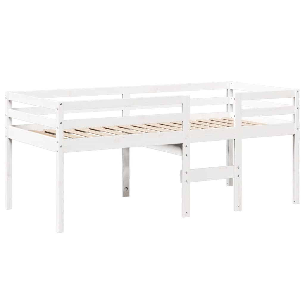 Letto a Soppalco con Tetto Bianco 80x200 cm in Legno di Pino - homemem39