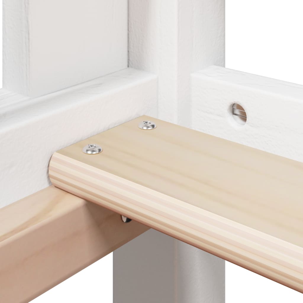 Letto a Soppalco con Tetto Bianco 90x200 cm in Legno di Pino - homemem39