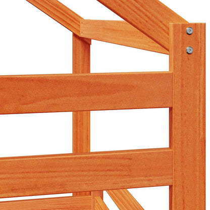 Letto a Soppalco con Tetto Cera 90x190cm Legno Massello di Pino | homemem39