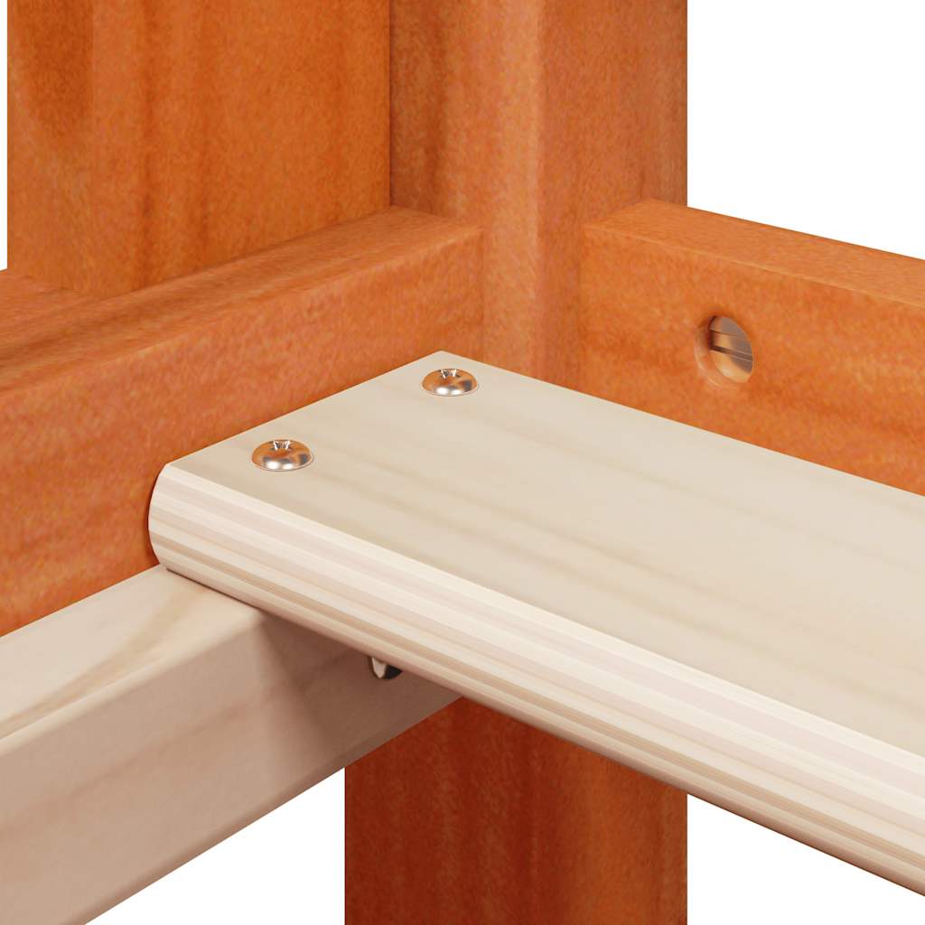 Letto a Soppalco con Tetto Cera 75x190cm Legno Massello di Pino | homemem39