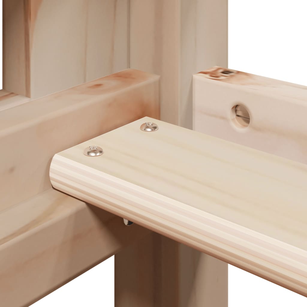 Letto Soppalco con Scala e Tetto 90x200 cm Legno Massello Pino - homemem39