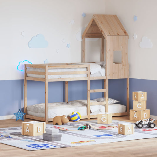 Letto a Castello senza Materasso 90x200cm Massello Pino | homemem39