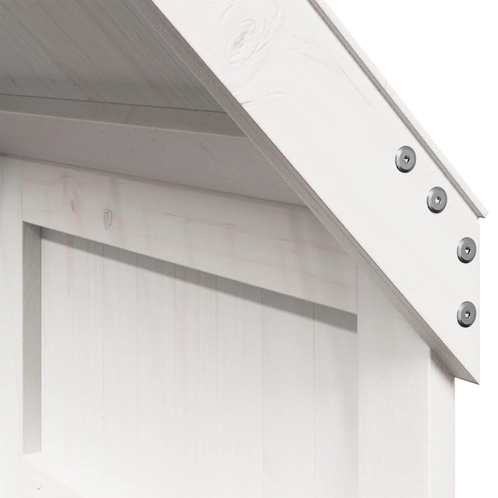 Letto a Castello con Tetto Bianco 90x200 cm in Legno di Pino