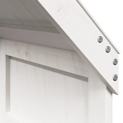 Letto a Castello con Tetto Bianco 90x200 cm in Legno di Pino