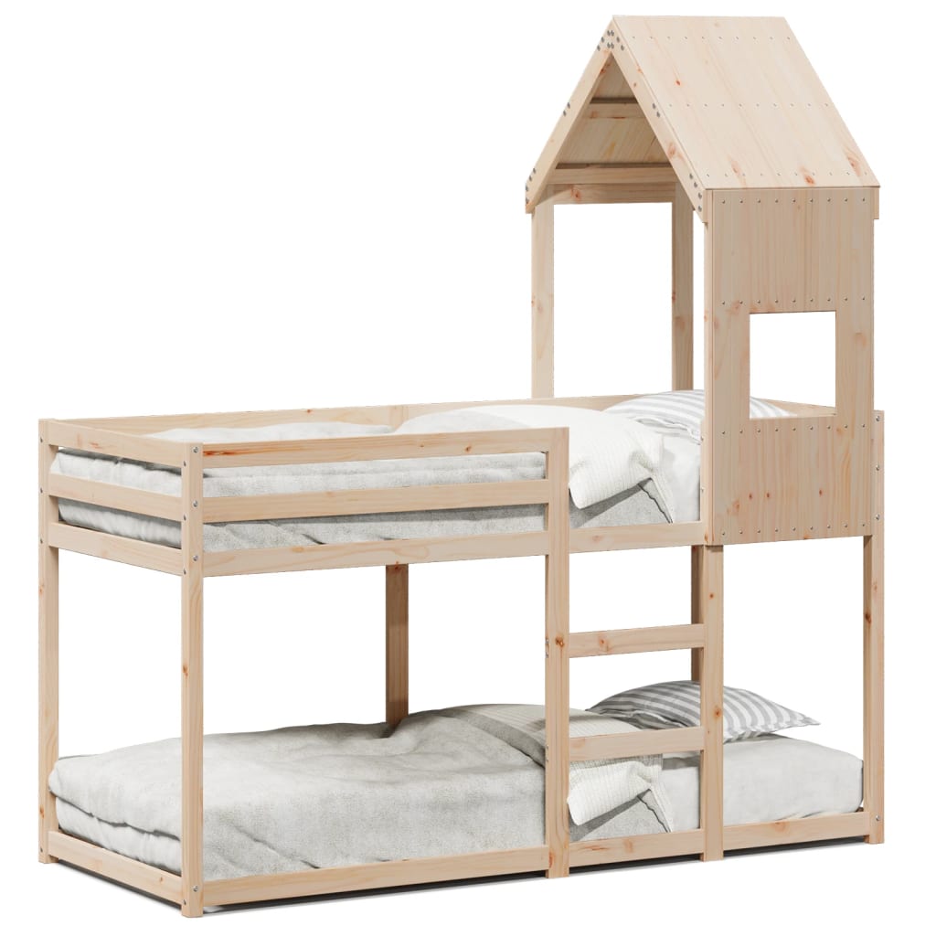 Letto a Castello senza Materasso 90x190 cm Legno di Pino | homemem39