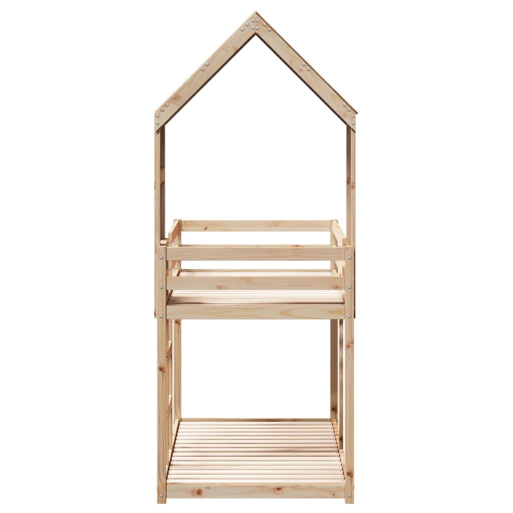 Letto a Castello senza Materasso 90x190 cm Legno di Pino | homemem39
