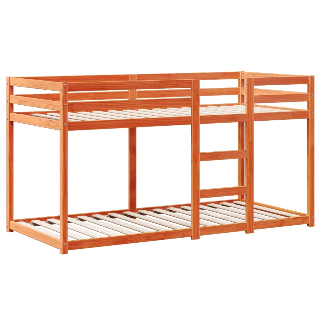 Letto a Castello con Tetto Cera 90x200 cm Legno Massello Pino | homemem39