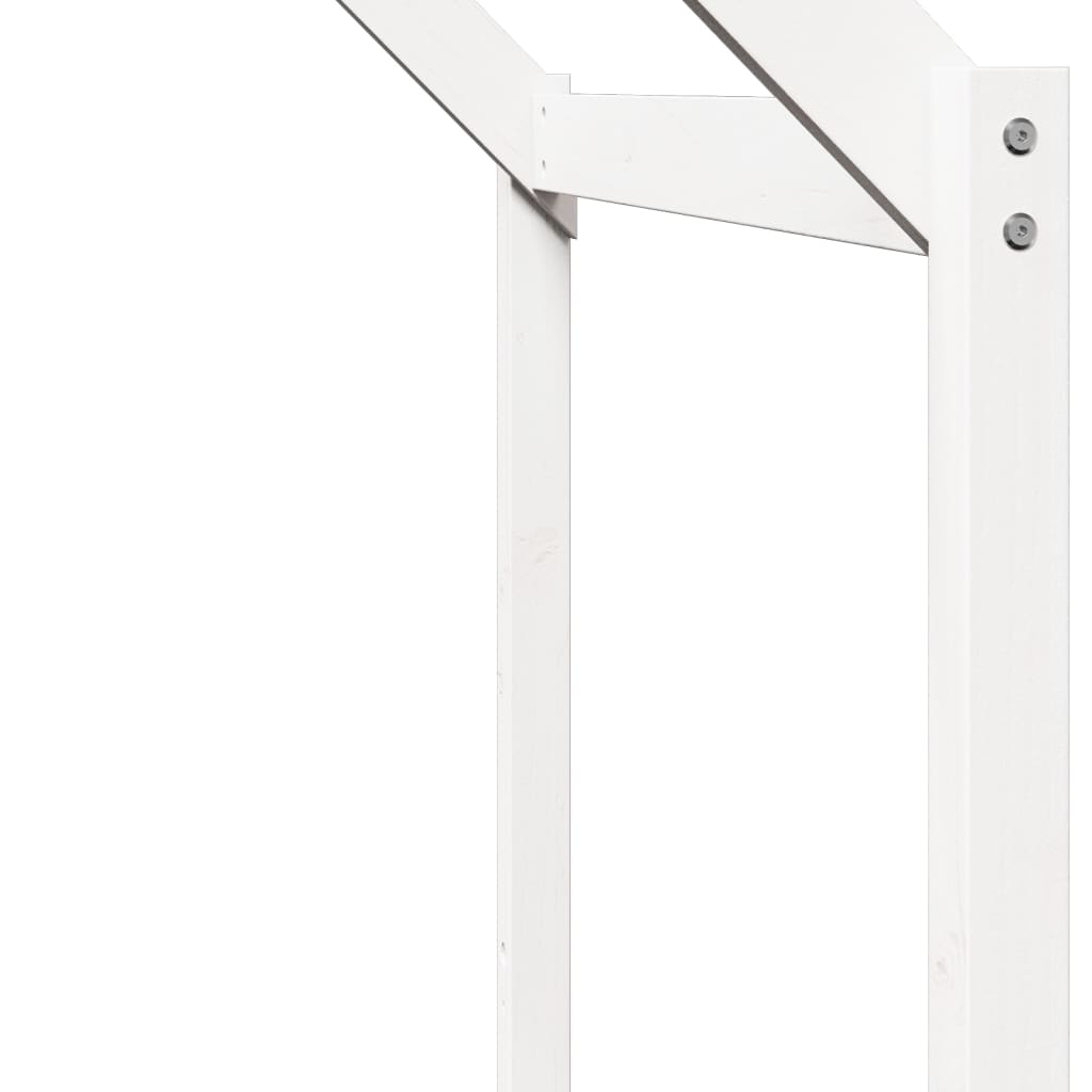 Letto a Castello con Tetto Bianco 80x200 cm Legno Massello Pino - homemem39