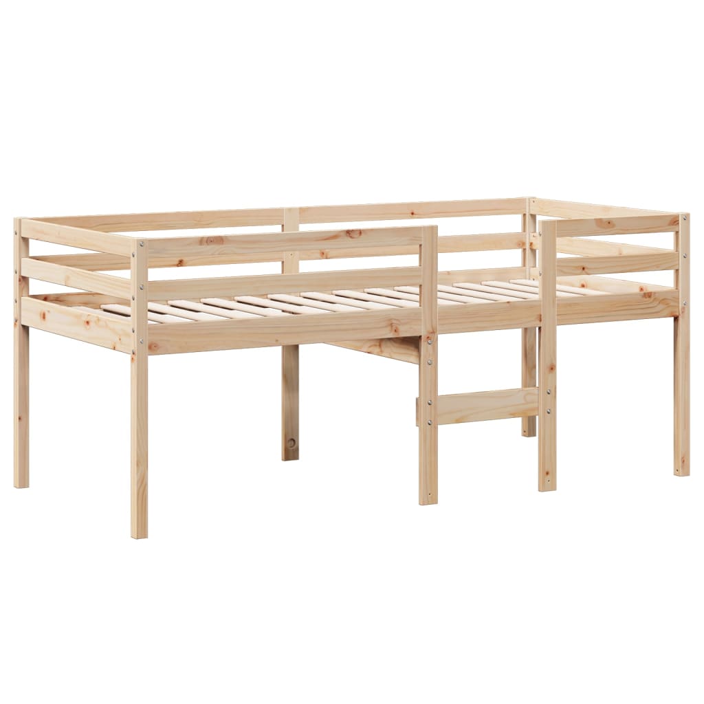 Letto a Soppalco con Tetto 90x200 cm in Legno di Pino - homemem39