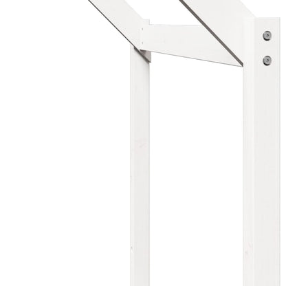 Letto a Soppalco con Tetto Bianco 90x200 cm Legno Massello Pino - homemem39