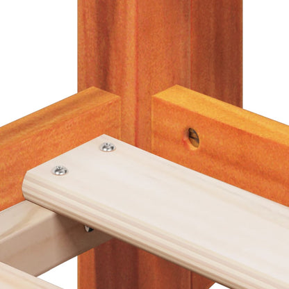 Letto a Soppalco con Tetto Marrone Cera 90x200 cm Legno di Pino - homemem39