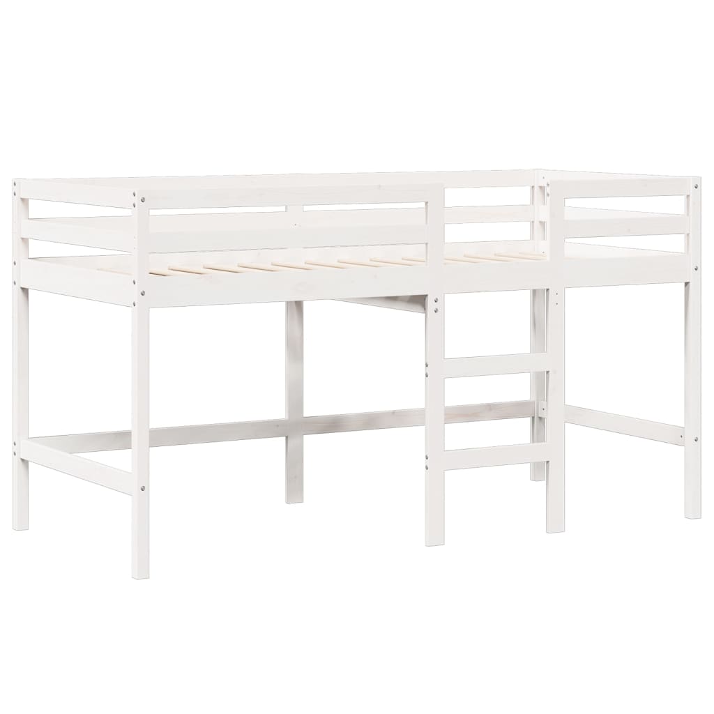 Letto a Soppalco con Tetto Bianco 80x200 cm in Legno di Pino - homemem39