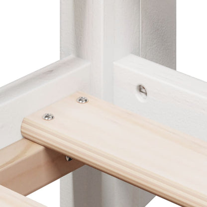 Letto a Soppalco con Tetto Bianco 80x200 cm in Legno di Pino - homemem39