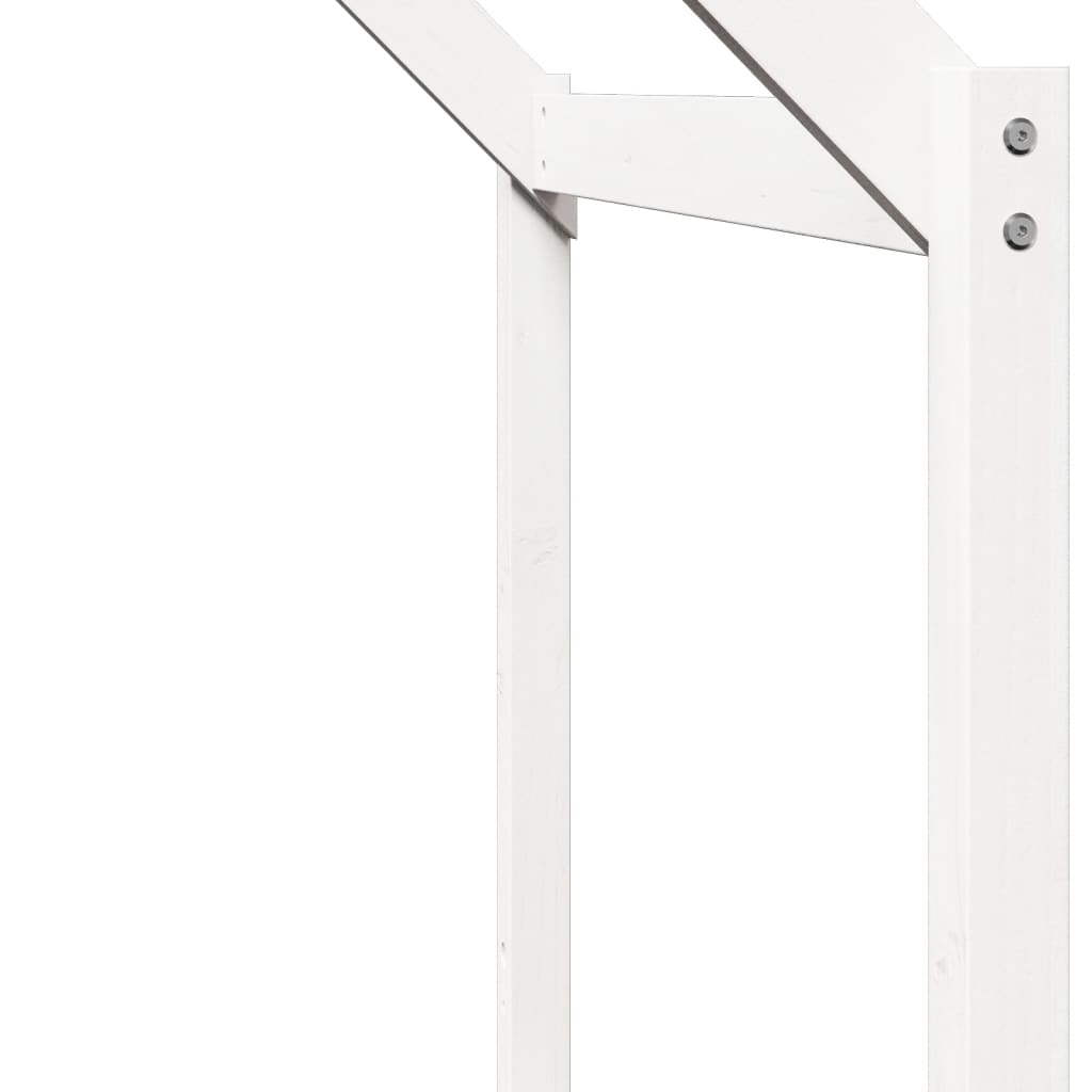 Letto a Soppalco con Tetto Bianco 80x200 cm in Legno di Pino - homemem39