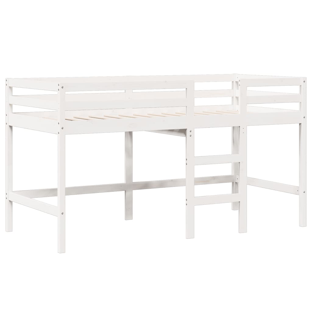 Letto a Soppalco con Tetto Bianco 90x190 cm in Legno di Pino - homemem39