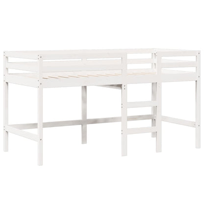 Letto a Soppalco con Tetto Bianco 90x190 cm in Legno di Pino - homemem39