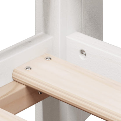 Letto a Soppalco con Tetto Bianco 90x190 cm in Legno di Pino - homemem39