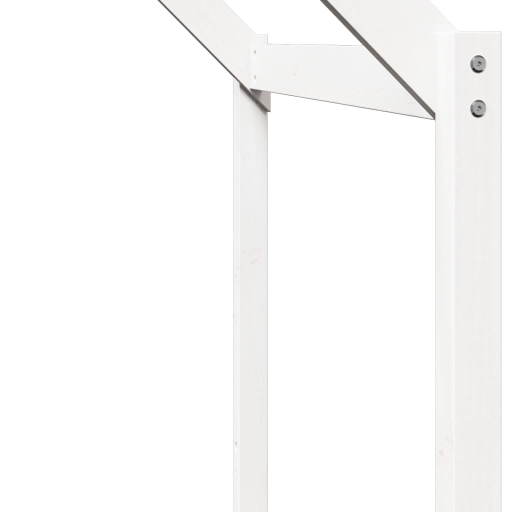 Letto a Soppalco con Tetto Bianco 90x190 cm in Legno di Pino - homemem39