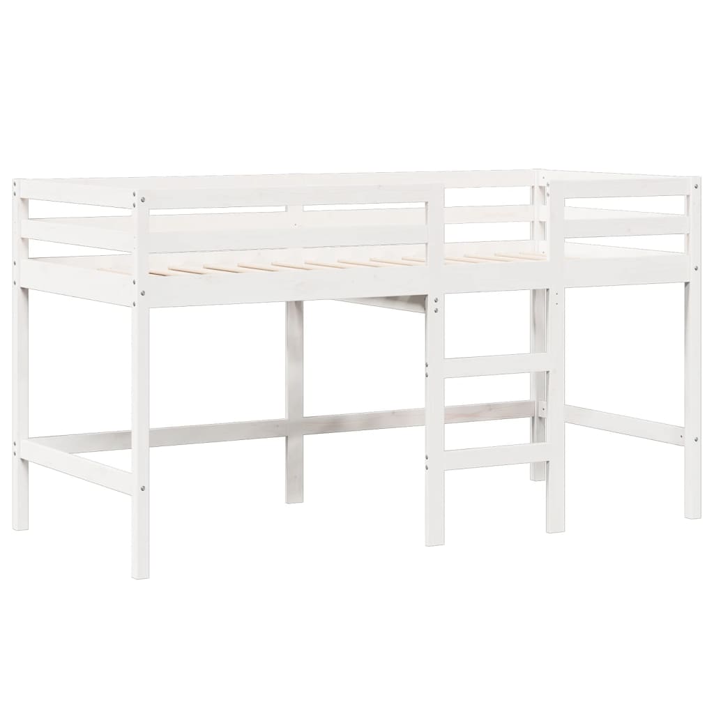 Letto a Soppalco con Tetto Bianco 75x190 cm in Legno di Pino - homemem39