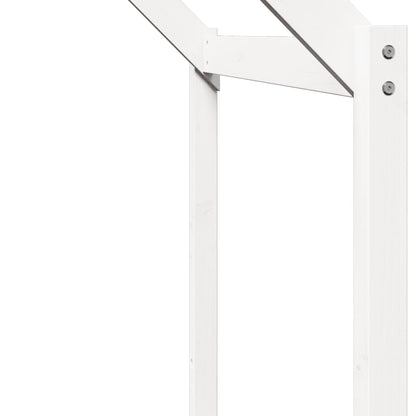 Letto a Soppalco con Tetto Bianco 75x190 cm in Legno di Pino - homemem39