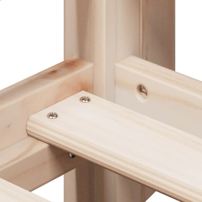 Letto Soppalco con Scala e Tetto 90x190 cm Legno Massello Pino - homemem39