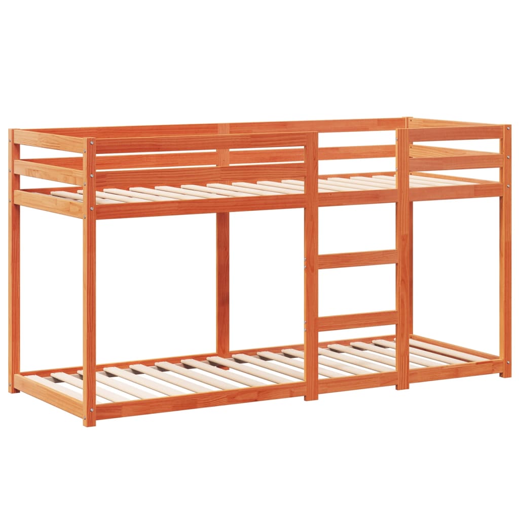 Letto a Castello con Tetto Cera 90x200 cm Legno Massello Pino | homemem39