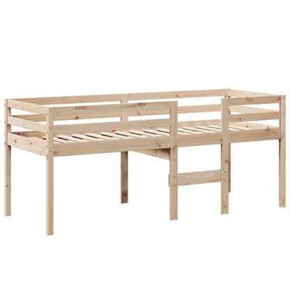 Letto a Soppalco con Tetto 90x190 cm Legno Massello di Pino - homemem39