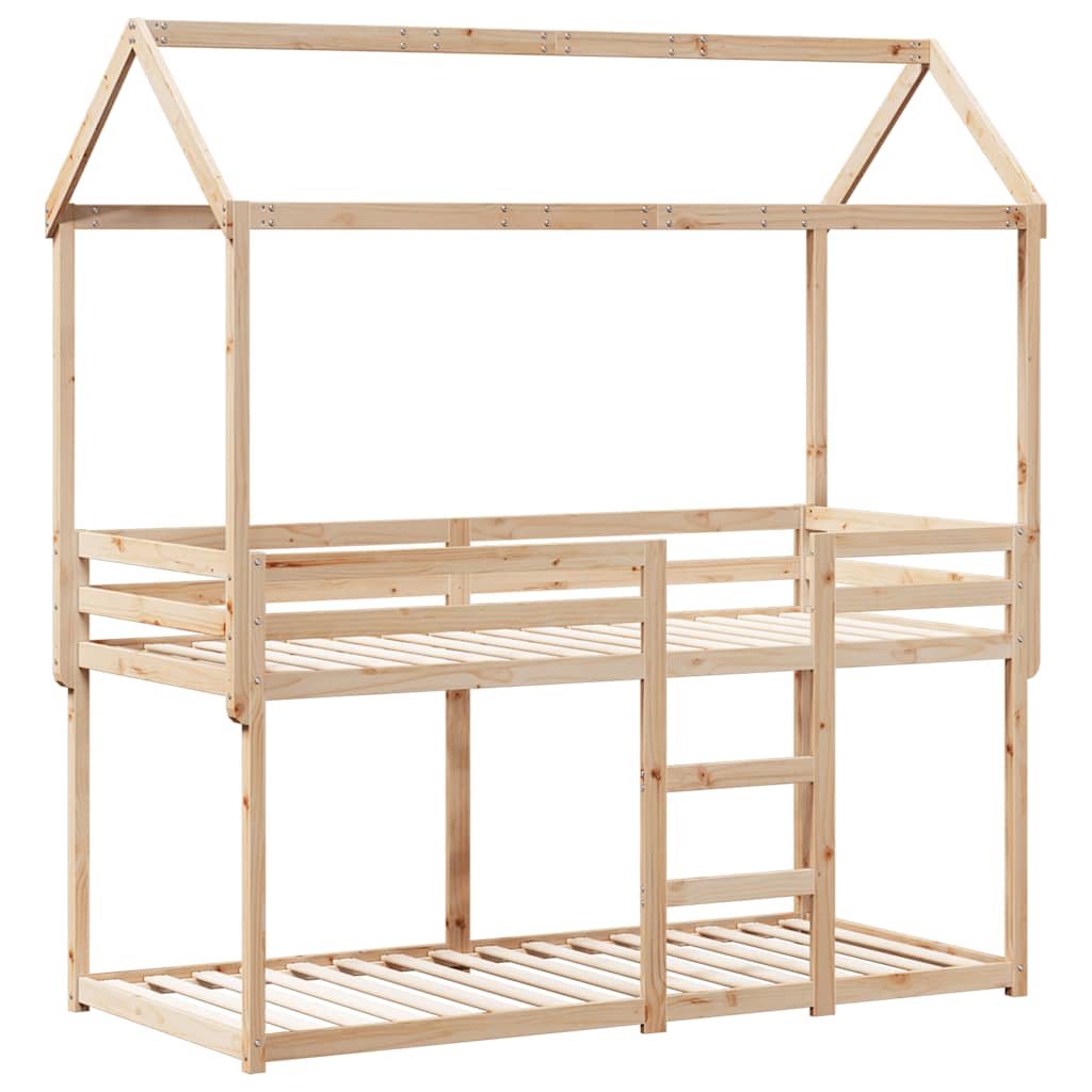 Letto a Castello senza Materasso 90x190 cm Legno di Pino | homemem39
