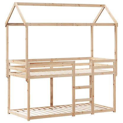 Letto a Castello senza Materasso 90x190 cm Legno di Pino | homemem39