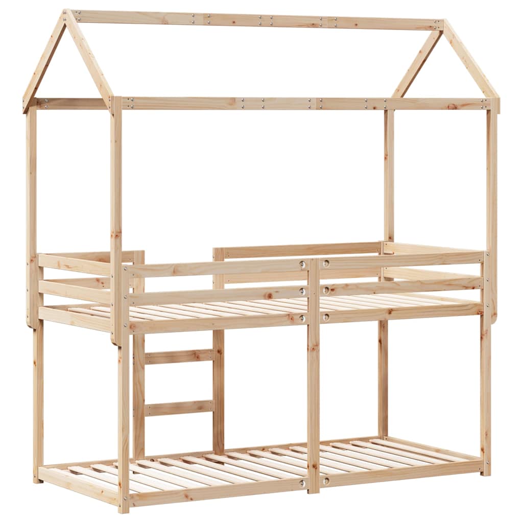 Letto a Castello senza Materasso 90x190 cm Legno di Pino | homemem39