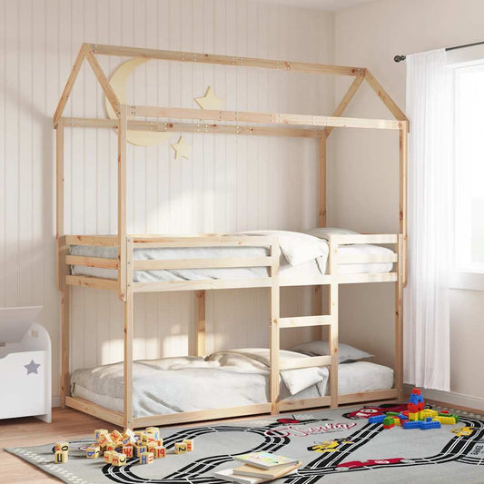 Letto a Castello senza Materasso 90x190 cm Legno di Pino | homemem39