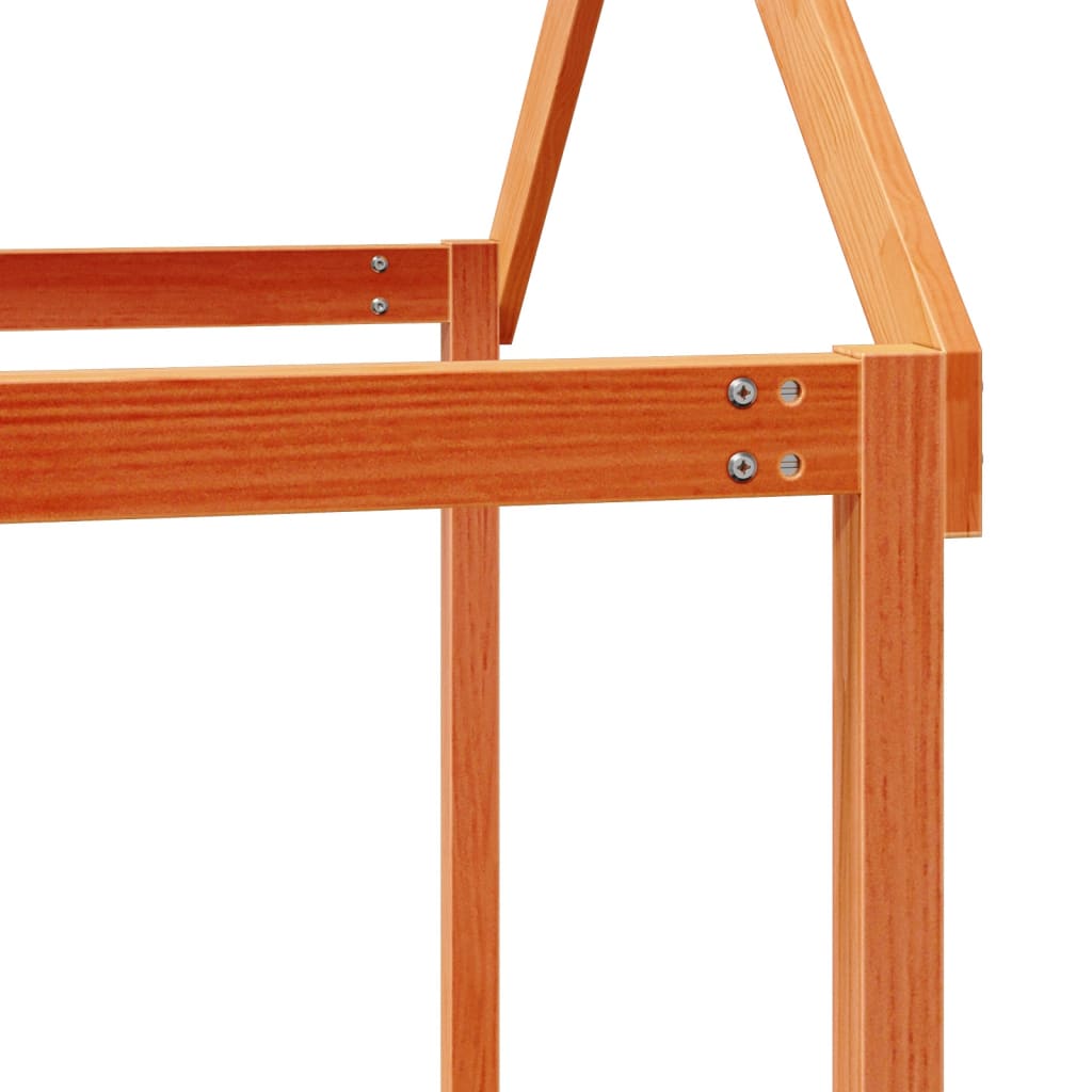 Letto a Castello con Tetto Marrone Cera 90x190 cm Massello Pino | homemem39