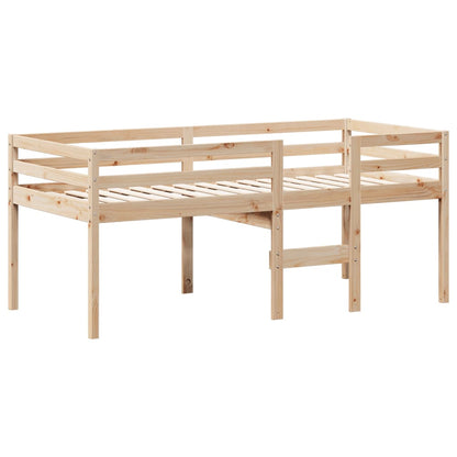 Letto a Soppalco con Tetto 90x200 cm in Legno di Pino - homemem39