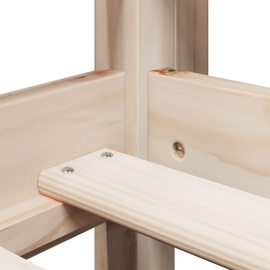 Letto a Soppalco con Tetto 90x200 cm in Legno di Pino - homemem39