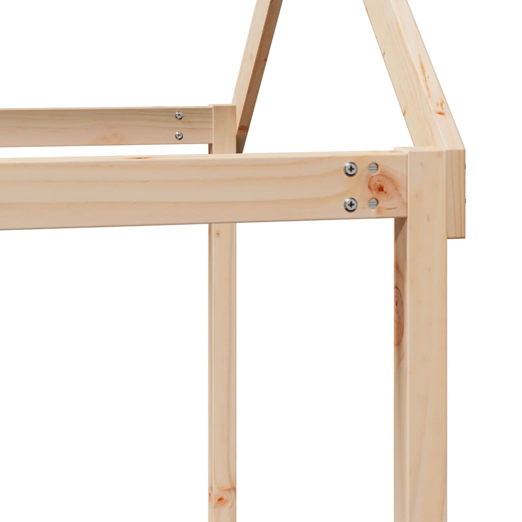 Letto a Soppalco con Tetto 90x200 cm in Legno di Pino - homemem39