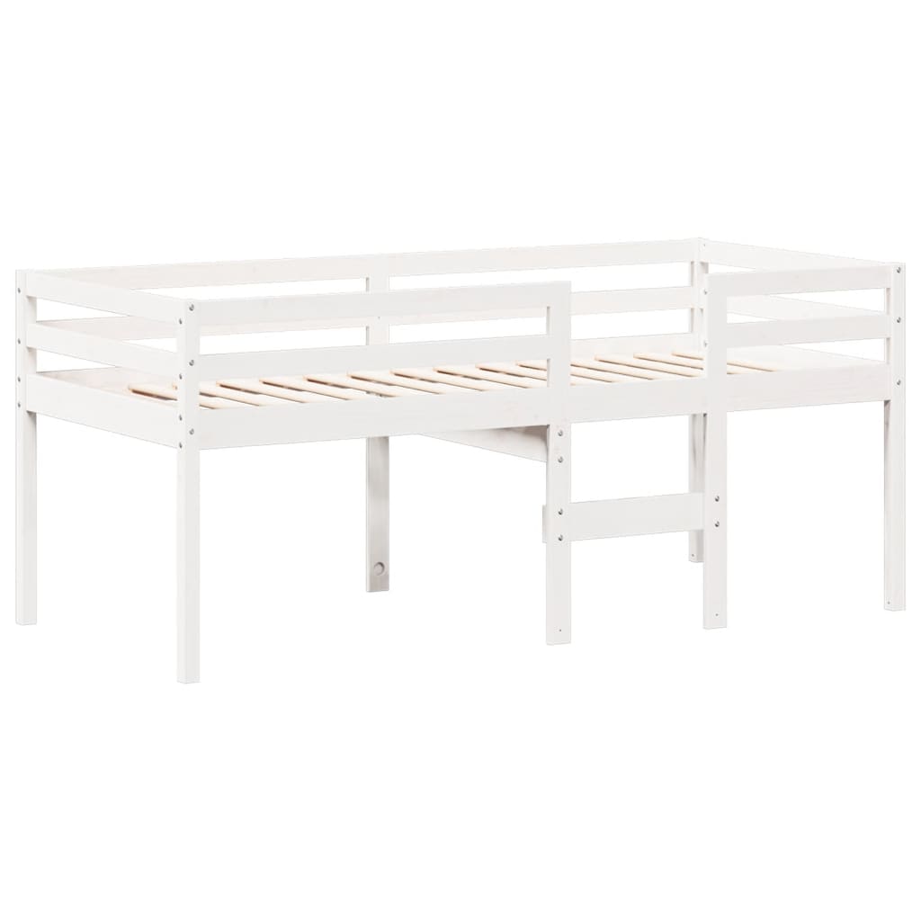 Letto a Soppalco con Tetto Bianco 90x200 cm in Legno di Pino - homemem39