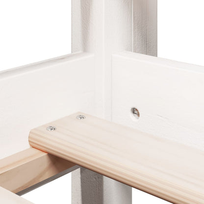 Letto a Soppalco con Tetto Bianco 90x200 cm in Legno di Pino - homemem39