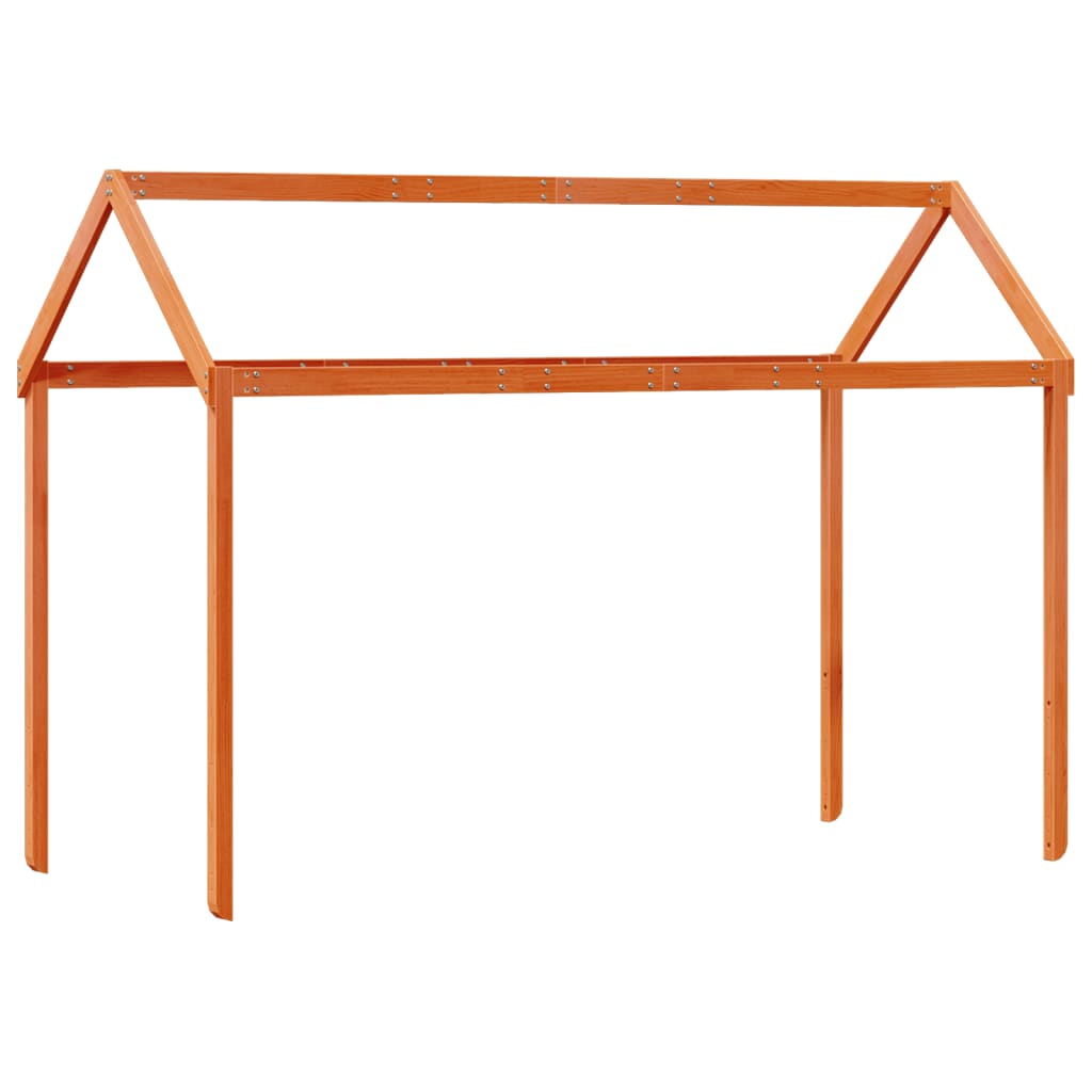 Letto a Soppalco con Tetto Cera 80x200 cm in Legno di Pino - homemem39