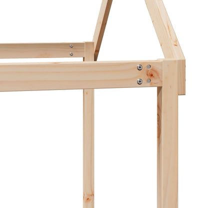 Letto a Soppalco con Tetto 90x190 cm Legno Massello di Pino - homemem39