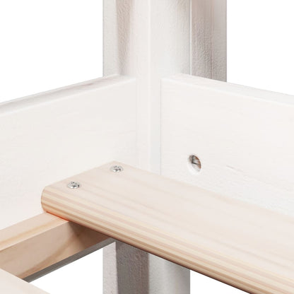 Letto a Soppalco con Tetto Bianco 90x190 cm in Legno di Pino - homemem39