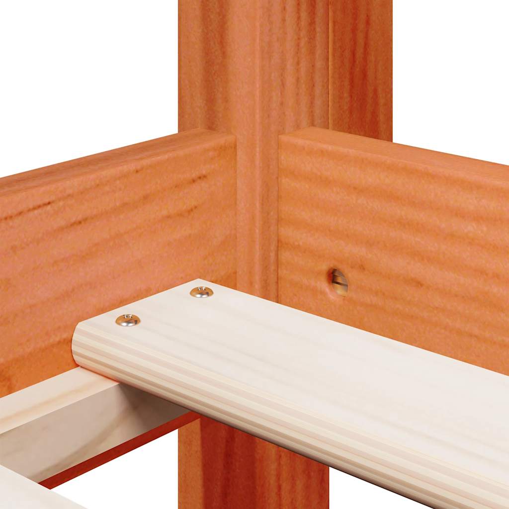 Letto a Soppalco con Tetto Cera 75x190cm Legno Massello di Pino | homemem39