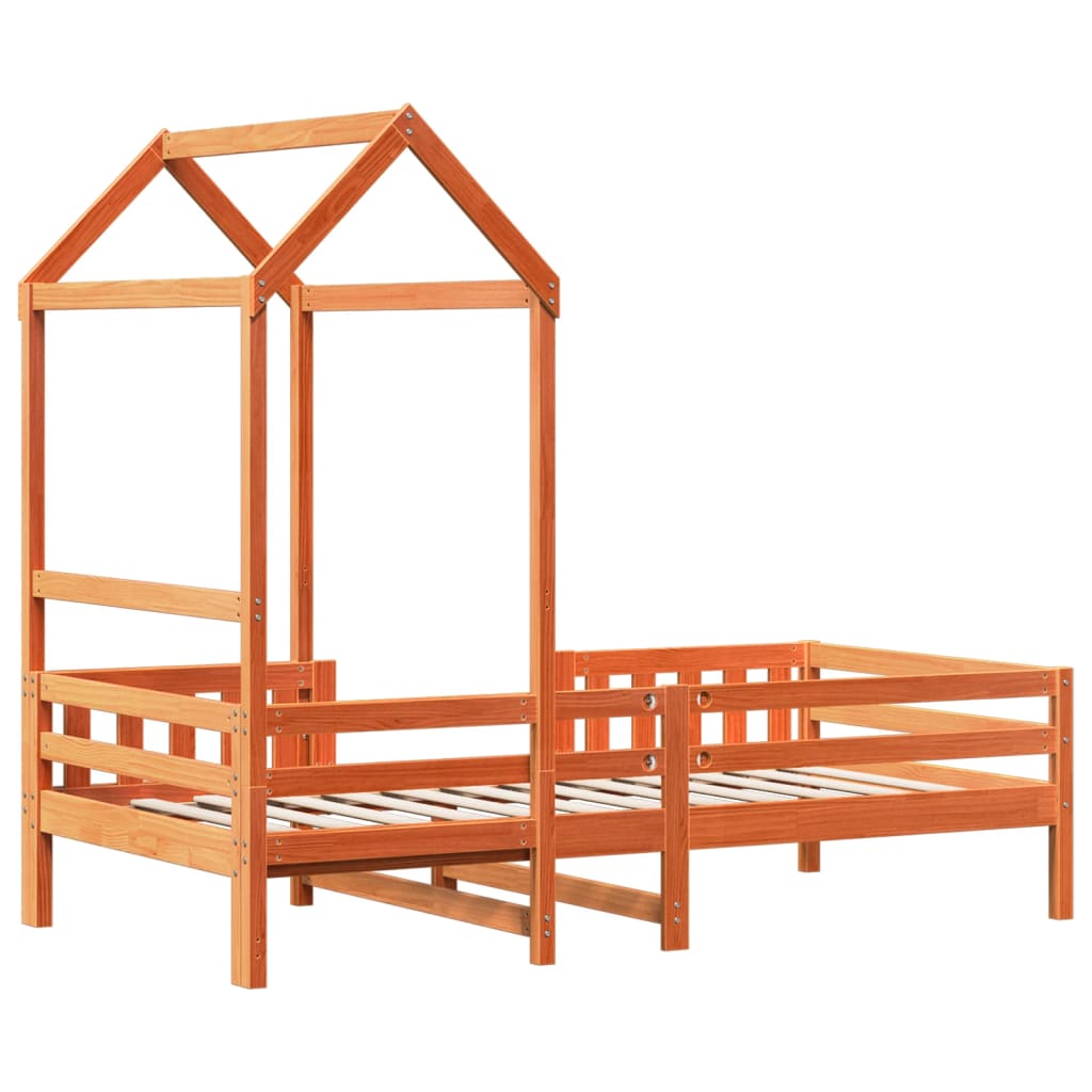 Giroletto con Tetto Cera 80x200 cm Legno Massello Pino | homemem39