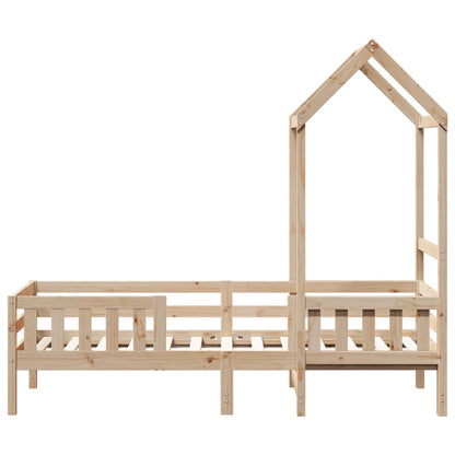 Giroletto con Tetto 75x190 cm in Legno Massello di Pino | homemem39