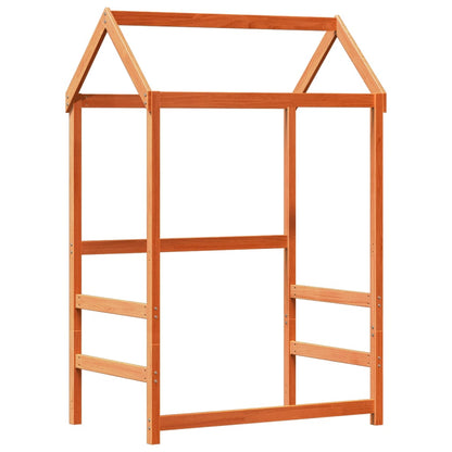 Giroletto con Tetto Marrone Cera 75x190 cm in Legno di Pino | homemem39