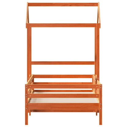 Giroletto con Tetto Marrone Cera 75x190 cm in Legno di Pino | homemem39