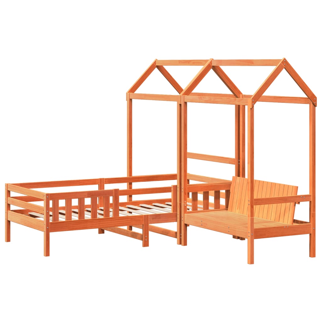 Giroletto con Panca e Tetto Cera 100x200 cm in Legno di Pino | homemem39